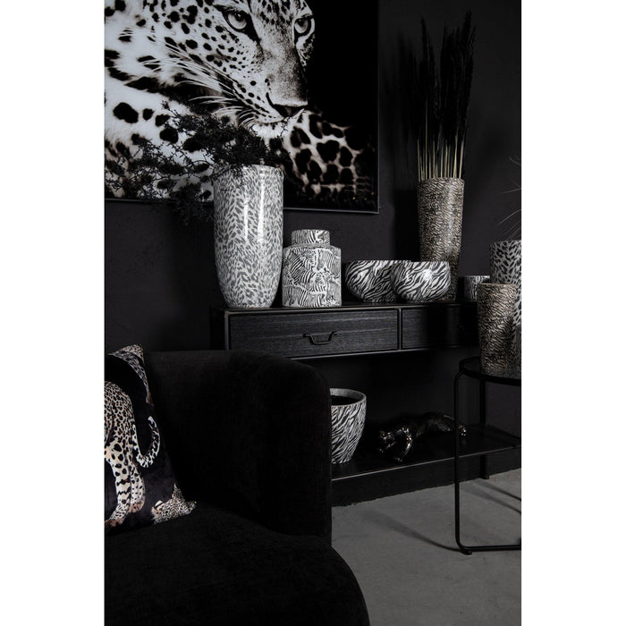 PTMD Ray Zwart Houten Bijzettafel Metaal Frame 2 Lade-Bijzettafels-PTMD