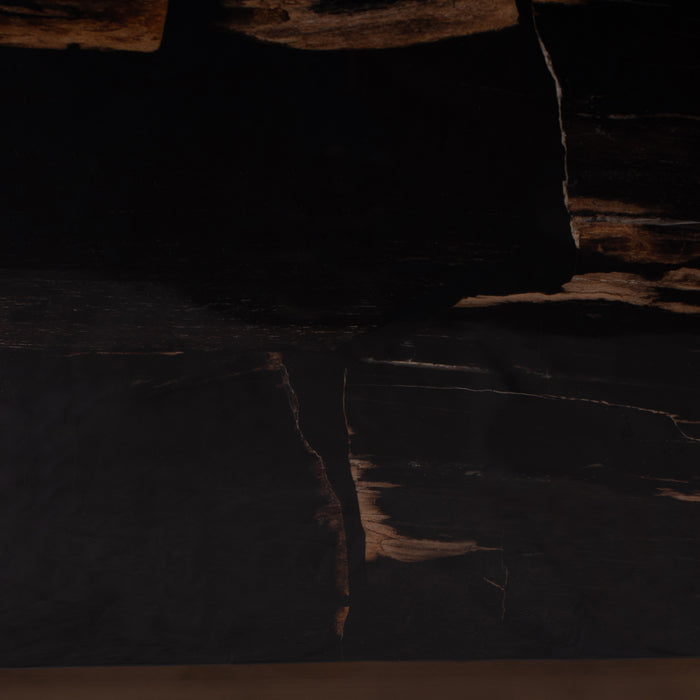 PTMD Rayn Versteend Hout Zwart Coffeetable m-Salontafels-PTMD