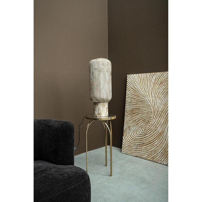 PTMD Rikka Goud Ijzer Fairy Bijzettafel Spiegel Top Rond s-Bijzettafels-PTMD