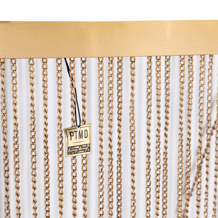 PTMD Solan Goud Ijzer Chains Rond Hangend Lamp s-Hanglampen-PTMD