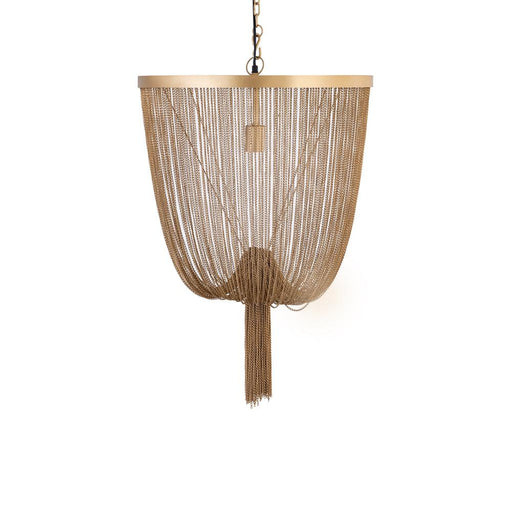 PTMD Solan Goud Ijzer Chains Rond Hangend Lamp s-Hanglampen-PTMD