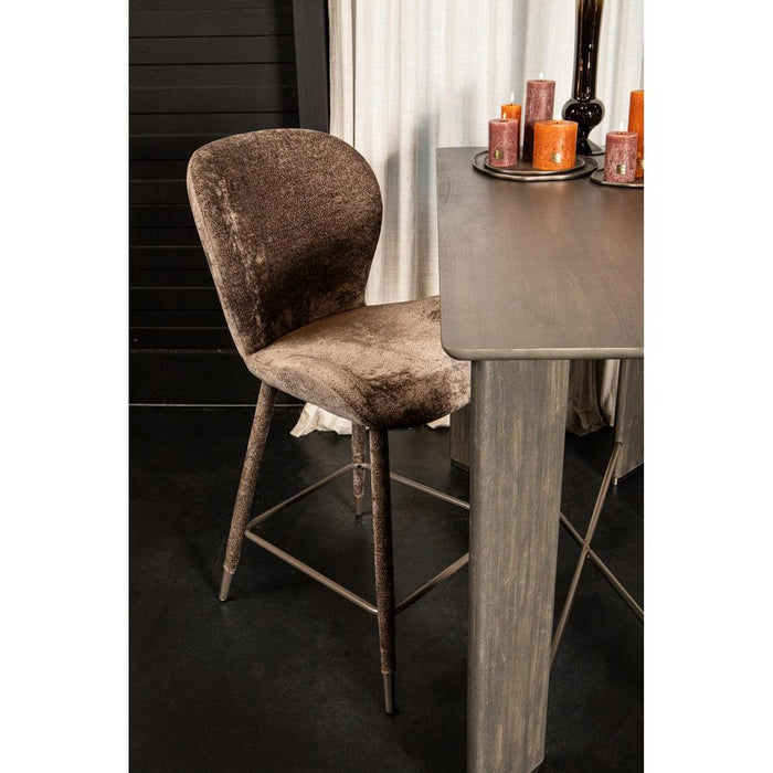 PTMD Thor Mocca Barkruk Aphrodite 7 Stof Poot-Barkrukken-PTMD