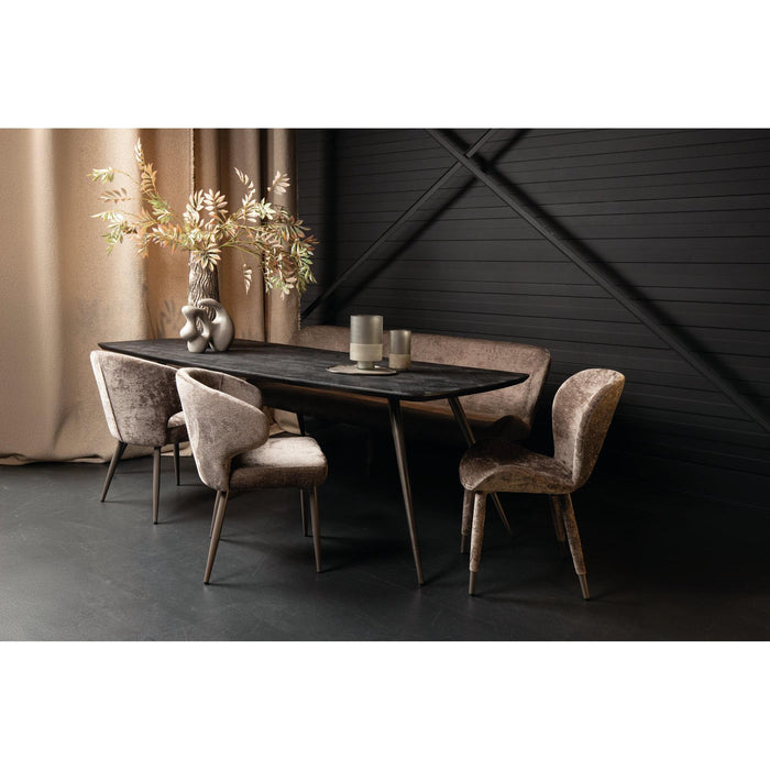 PTMD Thor Mocca Eetkamerstoel Aphrodite Stof Poot-Eetkamerstoelen-PTMD