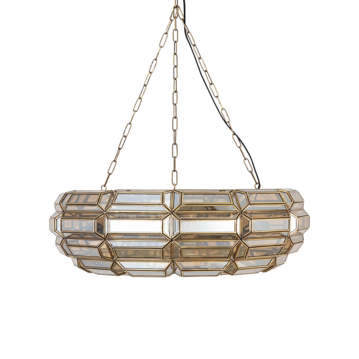 PTMD Thyro Antiek Messing Glas Amber Donut Lamp-Hanglampen-PTMD