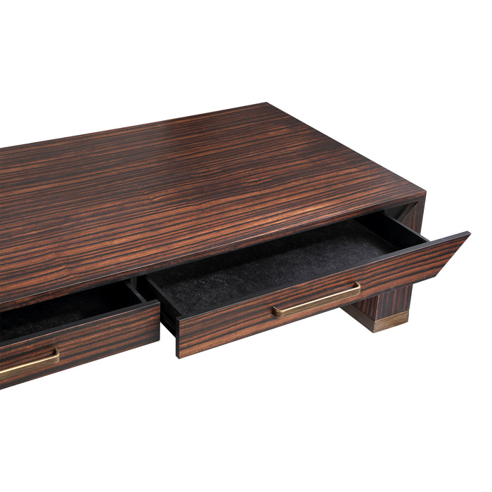 PTMD Tiess Bruin Houten Fineer Coffeetable 2 Laden-Salontafels-PTMD