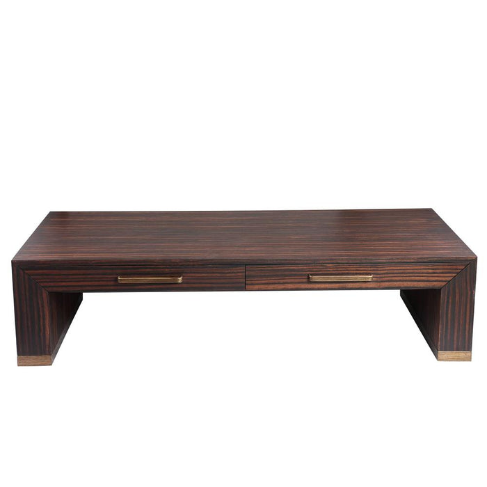 PTMD Tiess Bruin Houten Fineer Coffeetable 2 Laden-Salontafels-PTMD