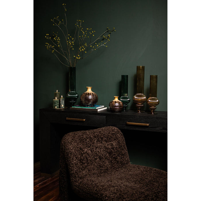 PTMD Tiess Zwart Houten Fineer Bijzettafel 2 Laden-Bijzettafels-PTMD