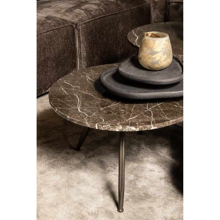 PTMD Veria Set of 2 Salontafels Bruin Marmer-Salontafels-PTMD