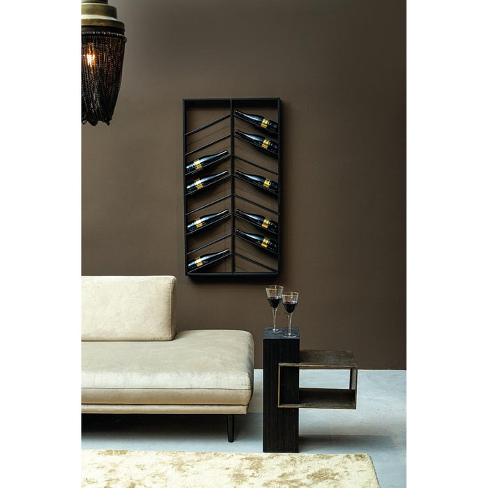 PTMD Vinno Zwart Ijzer Winerack Symmetrisch Laags Rect-Wijnrekken-PTMD