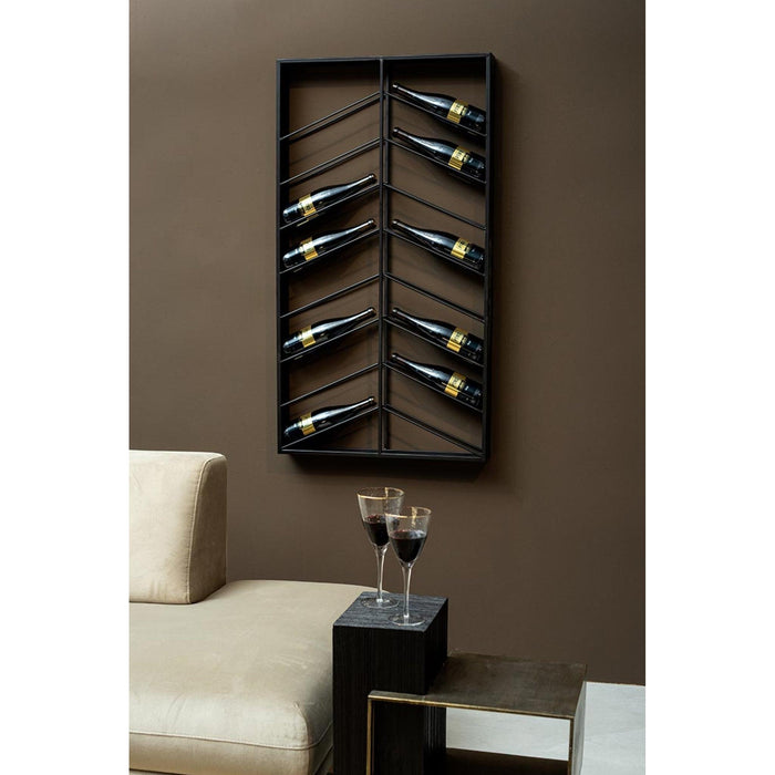 PTMD Vinno Zwart Ijzer Winerack Symmetrisch Laags Rect-Wijnrekken-PTMD