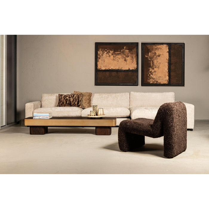 PTMD Warren Salontafel 180x45x31 Bruin Hout Goud Mtl-Salontafels-PTMD