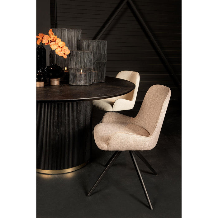 PTMD Xelle Zwart Eettafel-Eettafels-PTMD