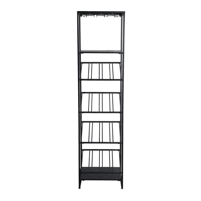 PTMD Zalig Zwart Ijzer Winerack Glases And Bottles Rect-Wijnrekken-PTMD