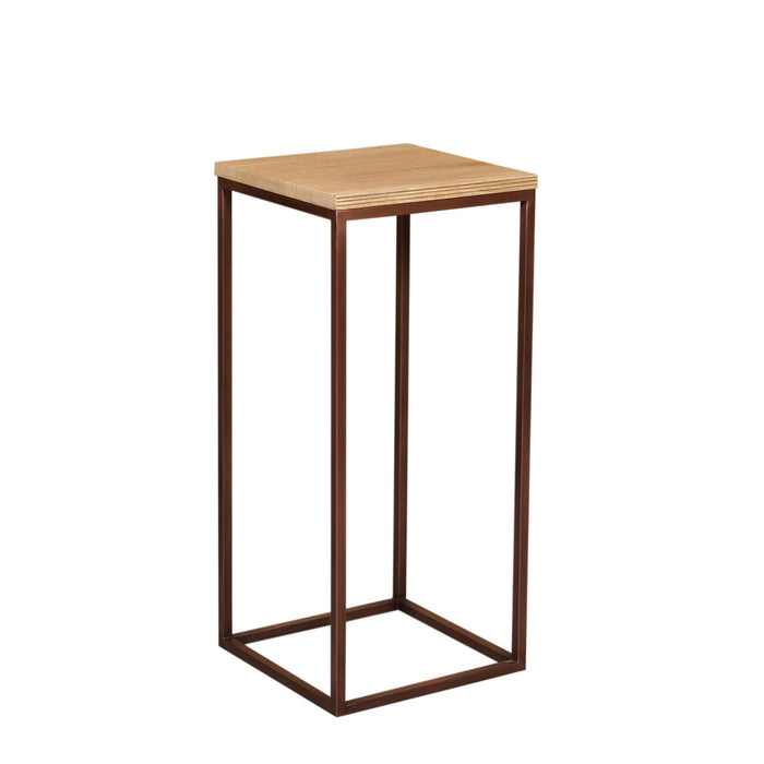 PTMD Zoah Koperkleurig Mango Hout Vierkant Bijzettafel sv3-Bijzettafels-PTMD