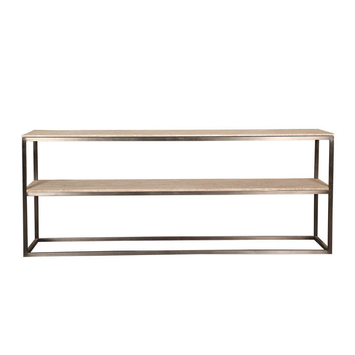 PTMD Zoah Zwart Travertine Double Level Bijzettafel-Bijzettafels-PTMD