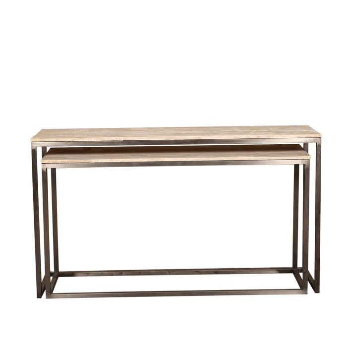 PTMD Zoah Zwart Travertine Rechthoekig Bijzettafel sv2-Bijzettafels-PTMD