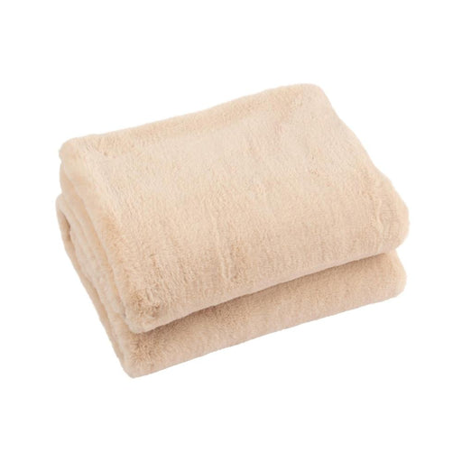 Plaid Beige Polyester 130x180 cm Polyester-Plaids-J-Line