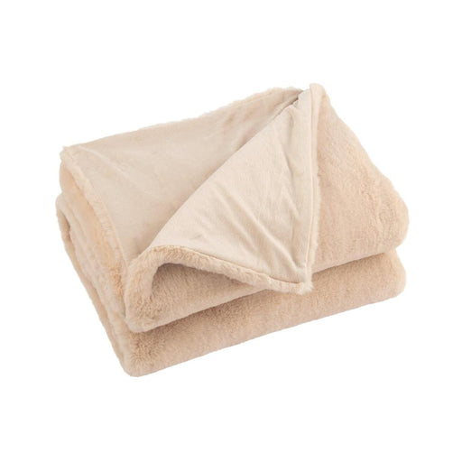 Plaid Beige Polyester 130x180 cm Polyester-Plaids-J-Line