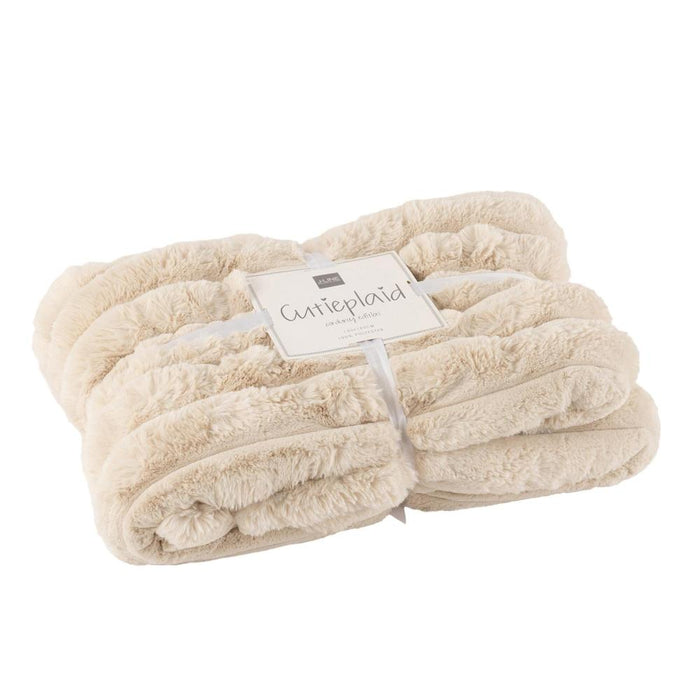 Plaid Beige Polyester L 130x180 cm-Plaid-J-Line