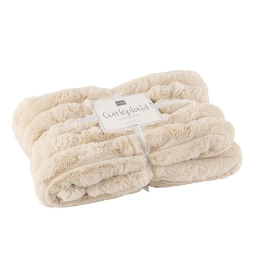 Plaid Beige Polyester L 130x180 cm-Plaids-J-Line