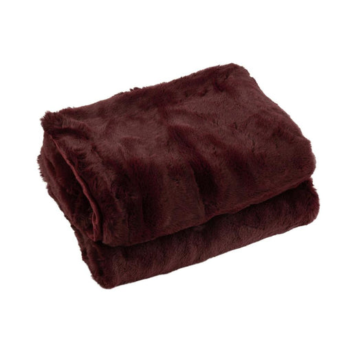 Plaid Burgundy Polyester 130x180 cm-Plaids-J-Line