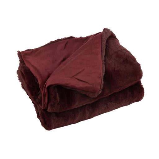 Plaid Burgundy Polyester 130x180 cm-Plaids-J-Line
