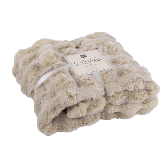 Plaid Crème Polyester 130x180 cm-Plaid-J-Line