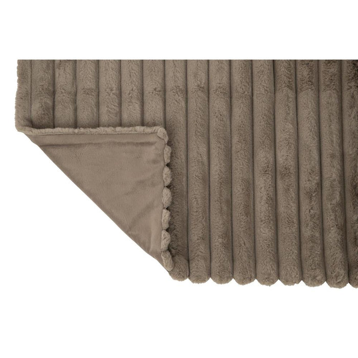 Plaid Grijs Polyester 130x180 cm - Grijs/greige - 28031-Plaid-J-Line