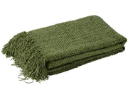 Plaid Groen Viscose Franjes 130x180 cm-Plaids-J-Line