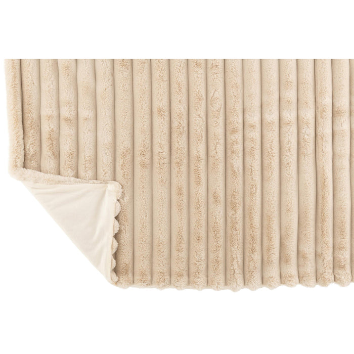 Plaid Large Corduroy Polyester Beige 130x2x180-Plaid-J-Line