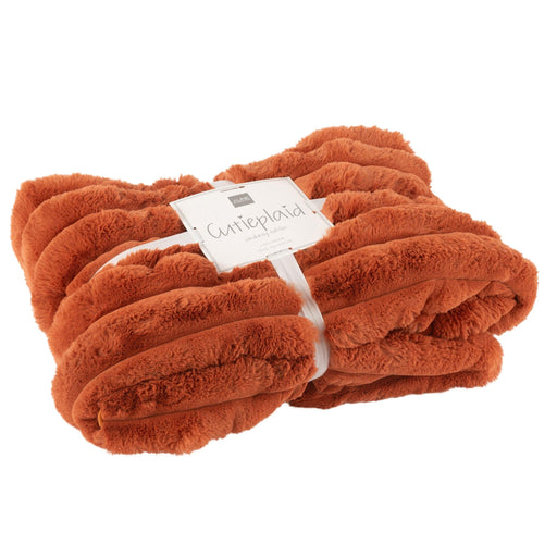 Plaid Large Corduroy Polyester Rust 130x2x180-Plaid-J-Line