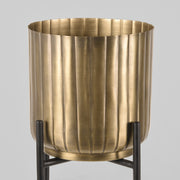 Plantenstandaard Antiek Goud Metaal 23x23x50 cm-Plantenstandaards-LABEL51
