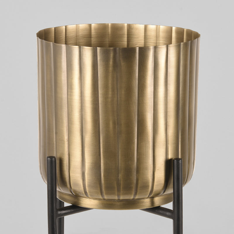 Plantenstandaard Antiek Goud Metaal 23x23x50 cm-Plantenstandaards-LABEL51