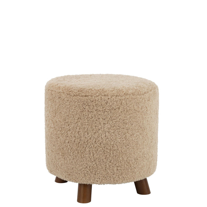 Poef Beige Polyester Schaap 42 cm-Poefs-J-Line