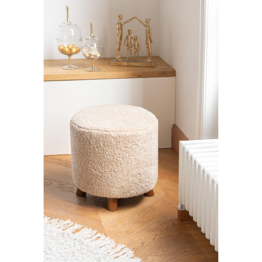 Poef Beige Polyester Schaap 42 cm-Poefs-J-Line