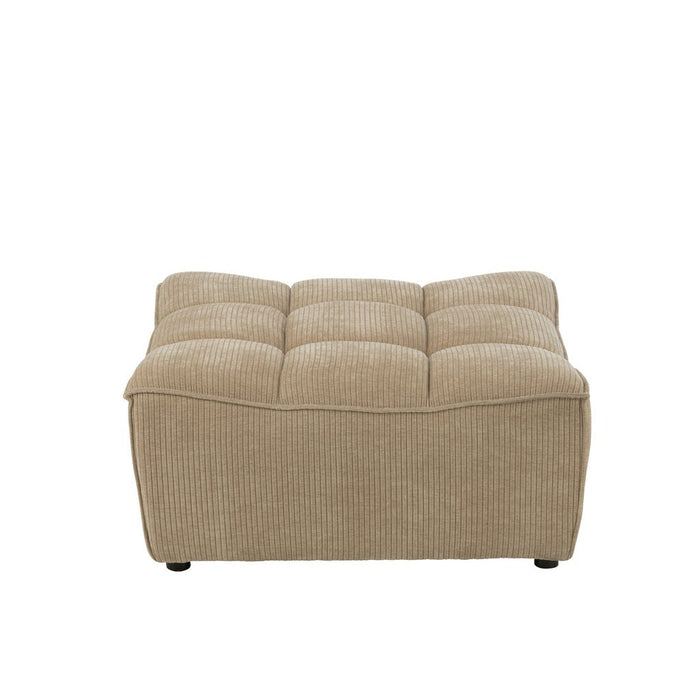 Poef Beige Populierenhout Ottoman 92 cm-Poefs-J-Line