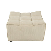 Poef Beige Stof Populierenhout Ottoman 92 cm 92x84x44 cm-Poefs-J-Line