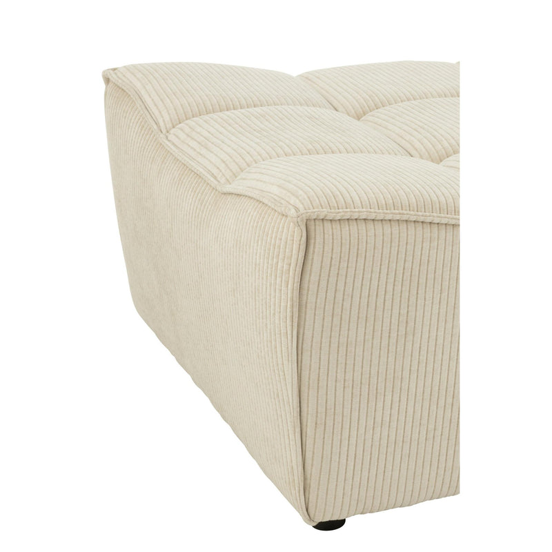 Poef Beige Stof Populierenhout Ottoman 92 cm 92x84x44 cm-Poefs-J-Line