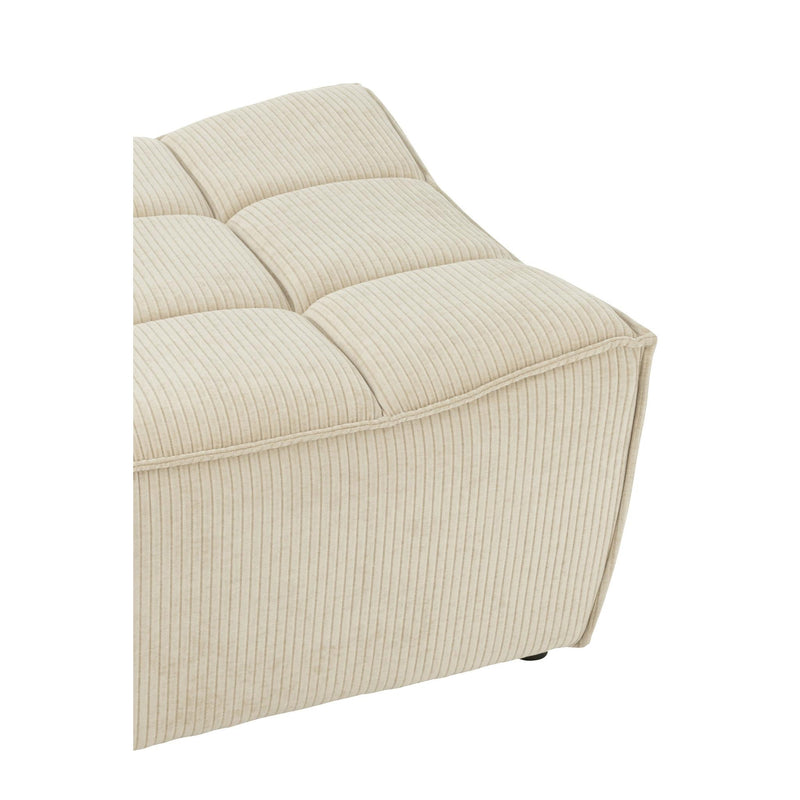 Poef Beige Stof Populierenhout Ottoman 92 cm 92x84x44 cm-Poefs-J-Line