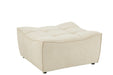 Poef Beige Stof Populierenhout Ottoman 92 cm-Poefen-J-Line