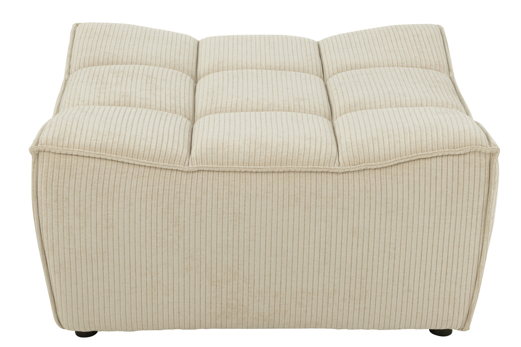 Poef Beige Stof Populierenhout Ottoman 92 cm-Poefen-J-Line