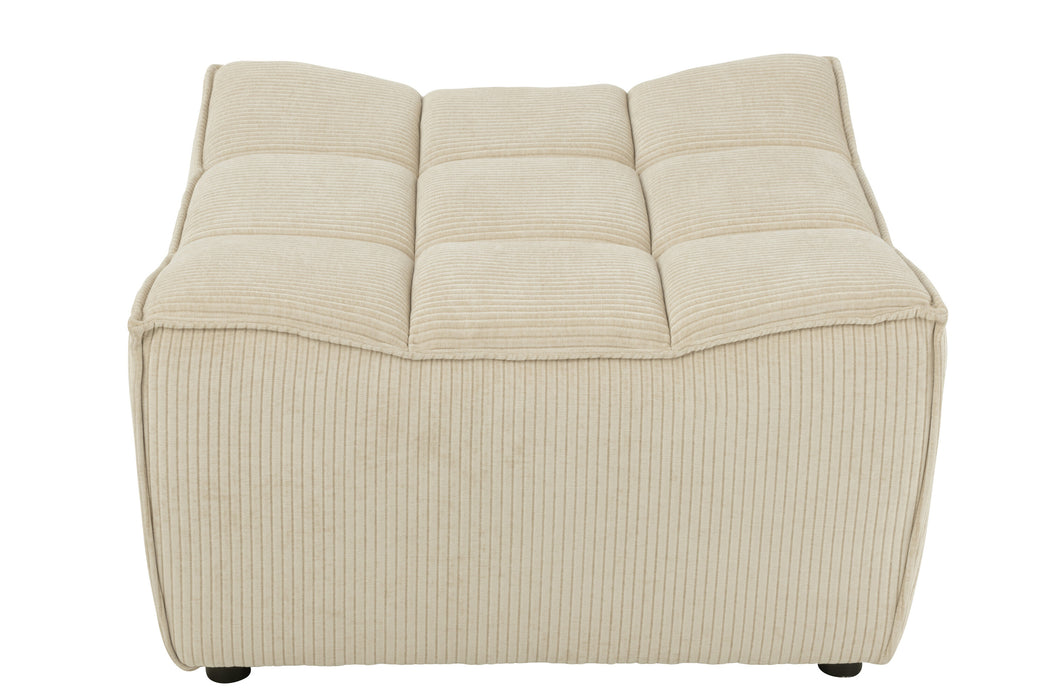 Poef Beige Stof Populierenhout Ottoman 92 cm-Poefen-J-Line