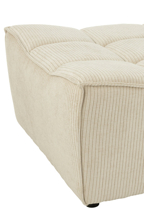 Poef Beige Stof Populierenhout Ottoman 92 cm-Poefen-J-Line