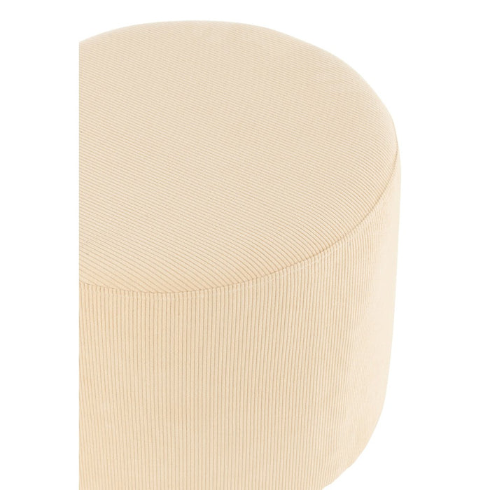 Poef Crème Corduroy Velvet 43 cm-Poefs-J-Line