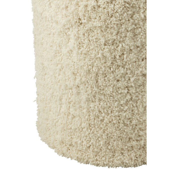 Poef Crème Polyester Cylinder 40 cm 40x40x50 cm-Poefs-J-Line