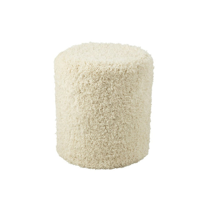 Poef Crème Polyester Cylinder 40 cm 40x40x50 cm-Poefs-J-Line