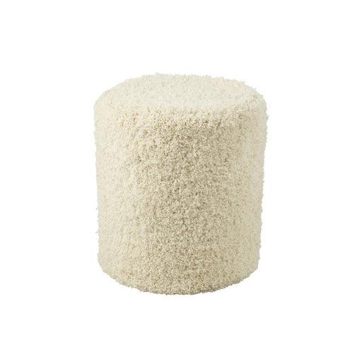 Poef Crème Polyester Cylinder 40 cm-Poefs-J-Line
