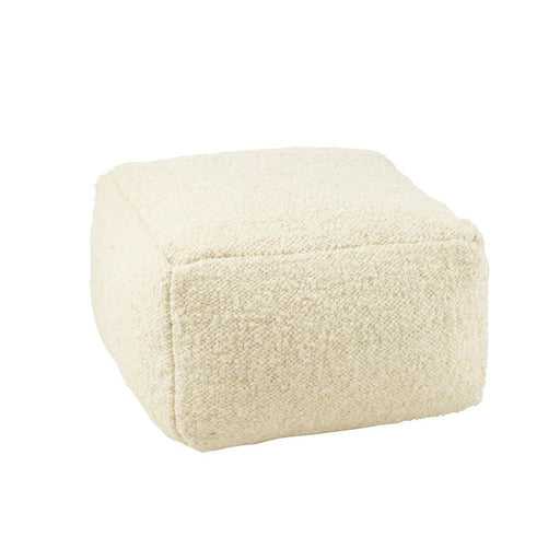 Poef Crème Wol Vierkant J-Line 60 cm 60x60x40 cm-Poefs-J-Line
