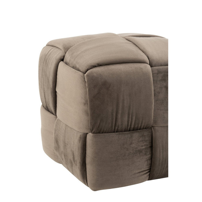 Poef Donkergrijs Stof en Hout 42 cm 42x42x40 cm-Poefs-J-Line