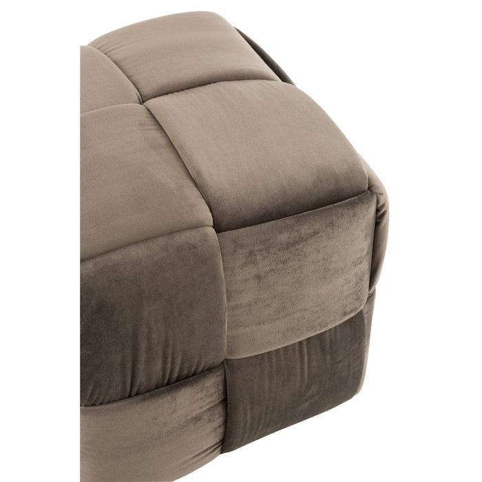 Poef Donkergrijs Stof en Hout 42 cm 42x42x40 cm-Poefs-J-Line